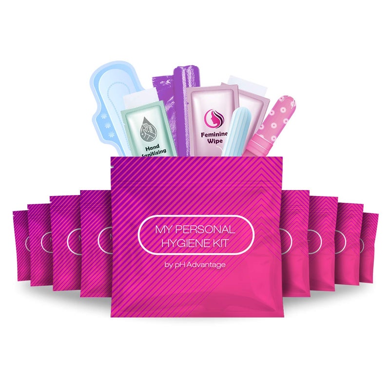 Pink Style Menstrual Kit AllinOne 10 Pack Convenience on The Go Period Kit Pack for Travelling Tweens Teenagers or just When Youre Out Individually Wrapped Feminine Hygiene Product